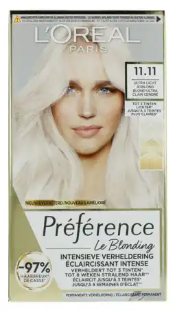 De Online Drogist L'Oréal Paris Préférence Le Blonding 11.11 Ultra Licht Asblond aanbieding