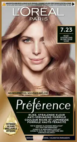 De Online Drogist L'Oréal Paris Préférence - 7.23 Rose Goudblond aanbieding