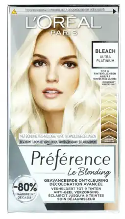 De Online Drogist L'Oréal Paris Préférence Le Blonding Bleach Ultra Platinium aanbieding