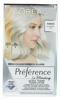 De Online Drogist L'Oréal Paris Préférence Le Blonding Toner Platinum Ice aanbieding