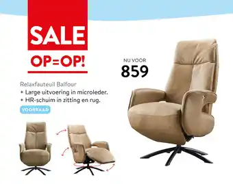 Profijt Meubel Relaxfauteuil Balfour + Large uitvoering in microleder aanbieding