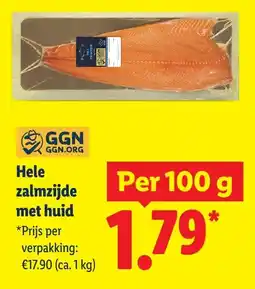 Lidl Hele zalmzijde met huid aanbieding
