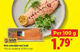 Lidl Hele zalmzijde met huid aanbieding