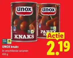 Lidl UNOX knaks aanbieding