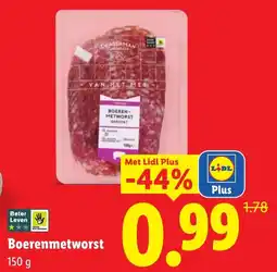 Lidl Boerenmetworst aanbieding