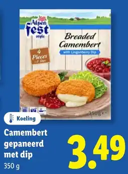 Lidl Camembert gepaneerd met dip aanbieding