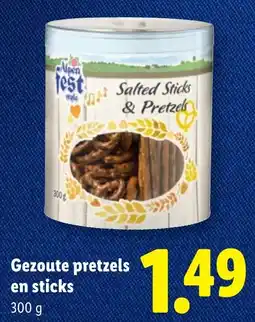 Lidl Gezoute pretzels en sticks aanbieding