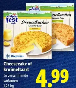Lidl Cheesecake of kruimeltaart aanbieding