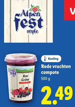 Lidl Rode vruchten compote aanbieding