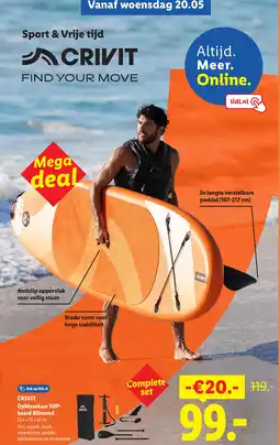 Lidl Crivit Opblaasbaar SUP board Allround aanbieding