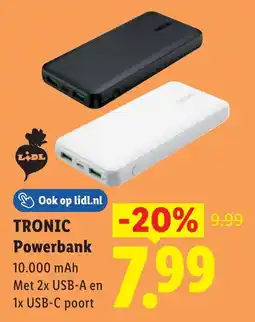 Lidl Tronic powerbank aanbieding