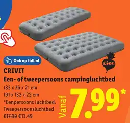 Lidl Crivit Een- of tweepersoons campingluchtbed aanbieding