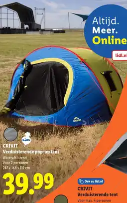 Lidl Crivit Verduisterende pop-up tent aanbieding