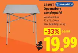 Lidl Crivit opvouwbare campingtafel aanbieding