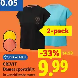 Lidl Crivit dames sportshirt aanbieding