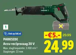 Lidl Parkside Accu-reciprozaag 20 V aanbieding