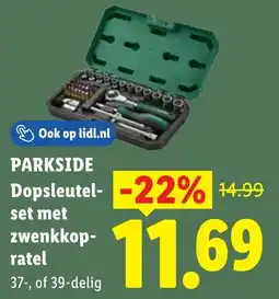 Lidl Parkside Dopsleutel set met zwenkkopratel aanbieding