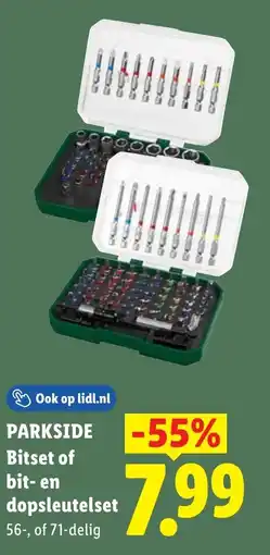Lidl Parkside Bitset of bit en dopsleutelset aanbieding