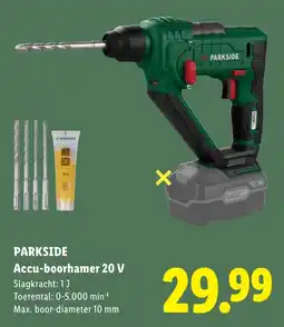 Lidl Parkside accu-boorhamer 20 v aanbieding