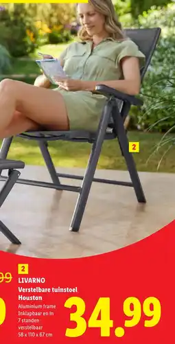 Lidl Livarno verstelbare tuinstoel houston aanbieding
