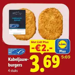 Lidl Kabeljauw burgers aanbieding