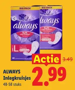 Lidl Always inlegkruisjes aanbieding
