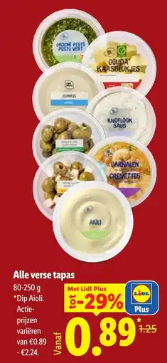 Lidl Alle verse tapas aanbieding