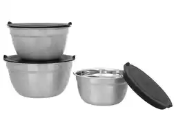 Lidl SILVERCREST Set van 3 RVS schalen aanbieding