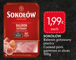 Food Plus Sokołów Cooked pork gammon in slices aanbieding