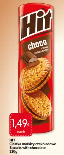 Food Plus Hit Biscuits with chocolate aanbieding