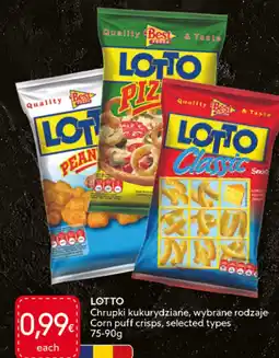 Food Plus Lotto Corn puff crisps aanbieding