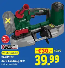 Lidl Parkside Accu-bandzaag 20 V aanbieding