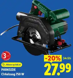 Lidl Parkside Cirkelzaag 750 W aanbieding