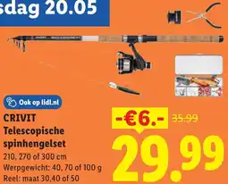Lidl Crivit Telescopische spinhengelset aanbieding
