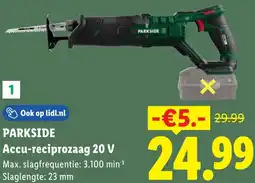 Lidl Parkside Accu-reciprozaag 20 V aanbieding