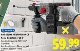 Lidl Parkside Performance Accu-boorhamer 20 V aanbieding