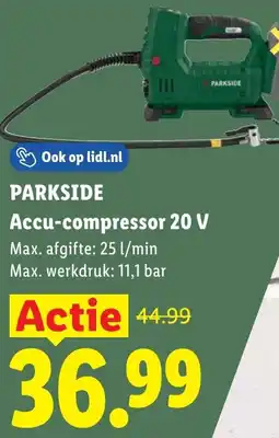Lidl Parkside Accu-compressor 20 V aanbieding