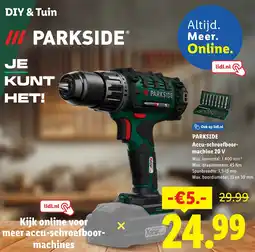 Lidl Parkside Accu-schroefboormachine 20 V aanbieding