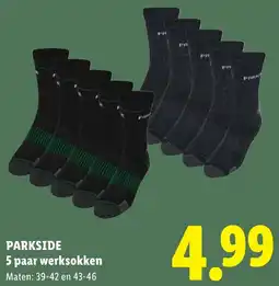 Lidl Parkside 5 paar werksokken aanbieding
