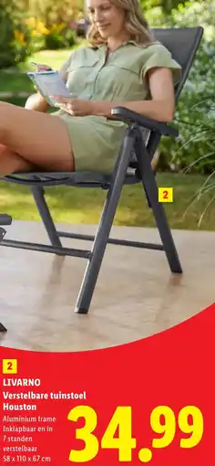 Lidl Livarno Verstelbare tuinstoel Houston aanbieding