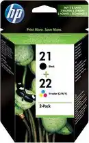 Bol.com HP 21 / 22 - Inktcartridge / Zwart / Kleur / Dual-Pack aanbieding