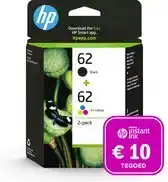 Bol.com HP 62 - Inktcartridge - Origineel - Standaard capaciteit - Kleur en Zwart + Instant Ink tegoed aanbieding