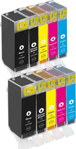 Bol.com Huismerk geschikt voor Canon 520/521 XL inktpatronen (10X) - MP560 - MP640 - MP550 - MP620 - IP4700 aanbieding