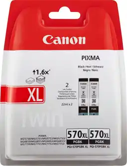 Bol.com Canon pgi-570 0318C007 inktcartridge - 2 stuk(s) - Origineel - Hoog (XL) rendement - Zwart aanbieding
