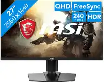 Bol.com MSI MAG 271QPX QD-OLED E2 - QHD Gaming Monitor - 27 Inch - 240Hz - USB-C PD 15W aanbieding