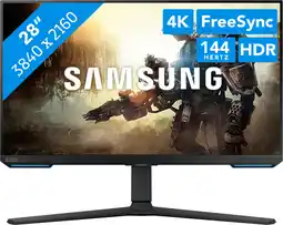 Bol.com Samsung Odyssey G7 LS28BG700EPXEN - 4K IPS Smart Gaming Monitor - Tizen - Wi-Fi - 144hz - 28 inch aanbieding
