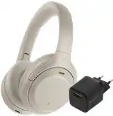 Coolblue Sony WH-1000XM4 Zilver + BlueBuilt Quick Charge Oplader met Usb A Poort 18W Zwart aanbieding