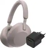Coolblue Sony WH-1000XM5 Roze + BlueBuilt Quick Charge Oplader met Usb A Poort 18W Zwart aanbieding