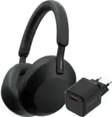 Coolblue Sony WH-1000XM5 Zwart + BlueBuilt Quick Charge Oplader met Usb A Poort 18W Zwart aanbieding