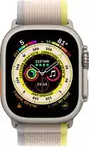 Bol.com Apple Watch Ultra - 4G/LTE - 49mm - Titanium kast - Geel/Beige Trail bandje - M/L aanbieding